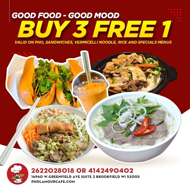 PHO L’AMOUR CAFE'S SUMMER HOT DEAL - BUY 3 GET 1