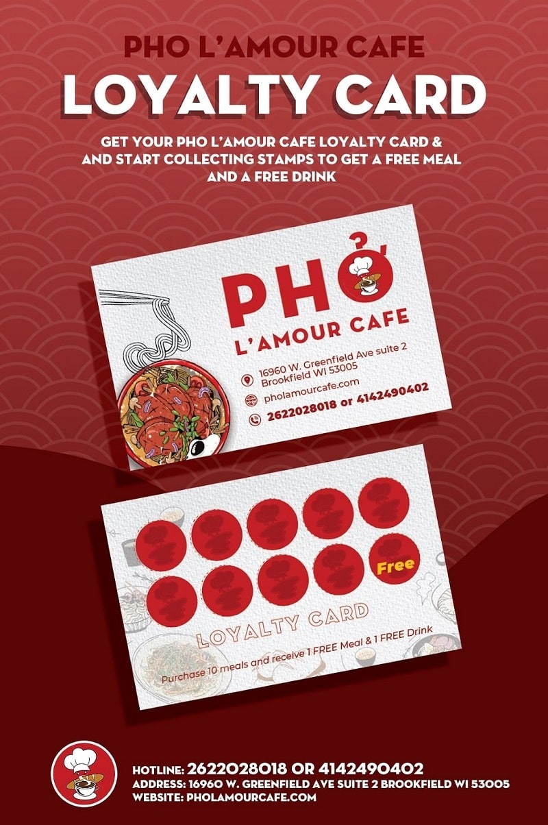 PROMOTION - NEW LOYALTY CARD FROM PHO L’AMOUR CAFE