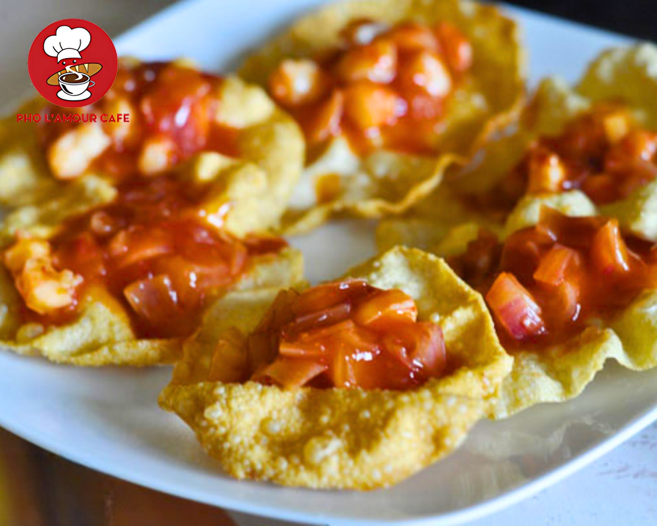 Crispy fried Crab Rangoon with sweet and sour sauce